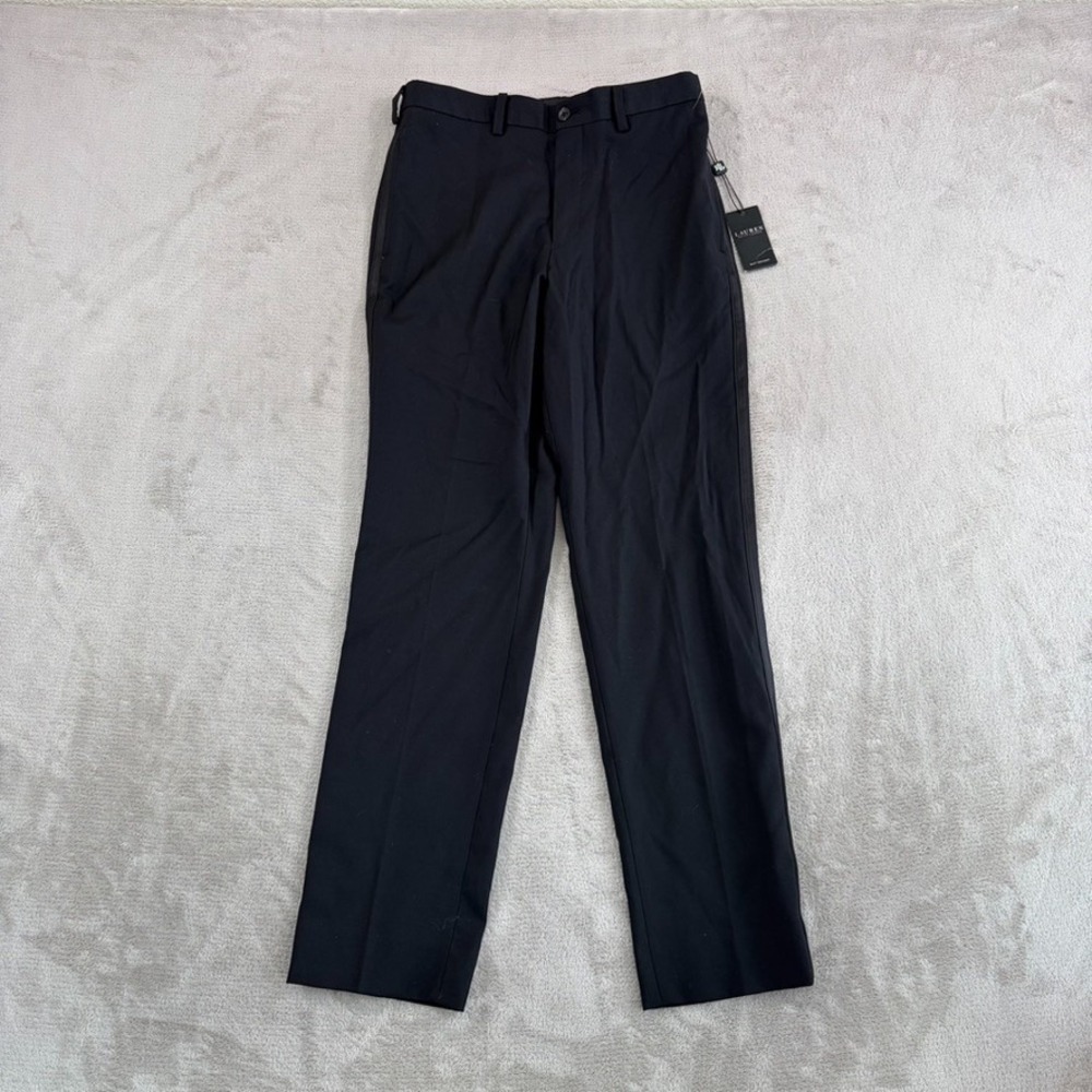 Lauren Ralph Lauren‎ LRL Belrick Suit Trouser Pants Black Stretch Wool Women 28